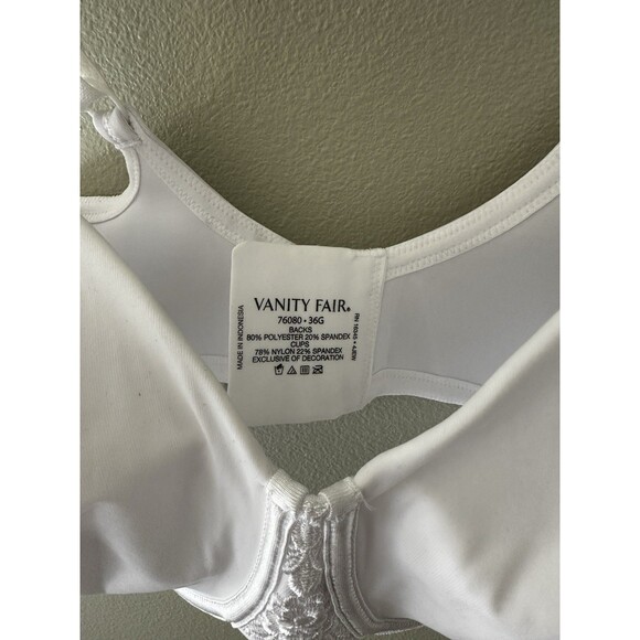 Vanity Fair NEW NWT White 36G Bra Beauty Back Minimizer Style 76080 Underwired - Picture 3 of 7